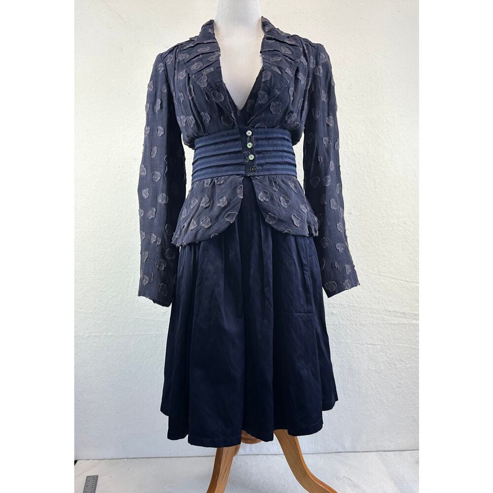 People Like Frank Anthropologie Dress & Matching Jacket Size Small Luxury Gothic